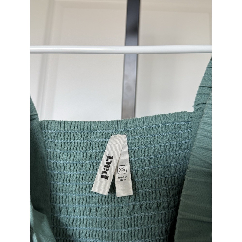 Pact Organic Cotton Linen Blend Maxi Sundress Seafoam Green Size XS - Picture 4 of 4
